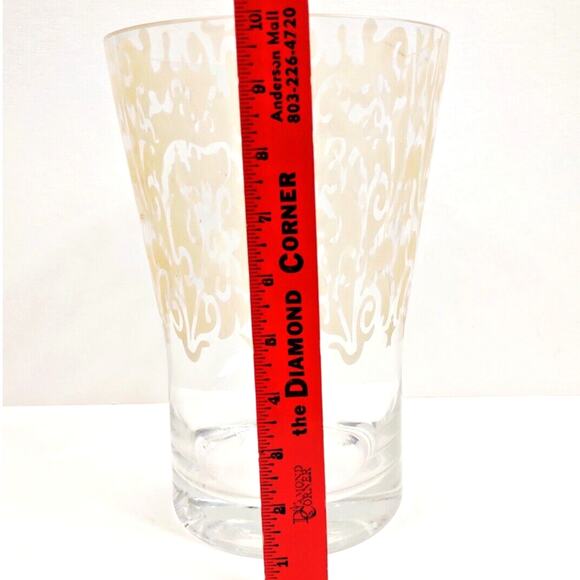 Partylite Couture Pillar Hurricane Candle Holder Flower Vase 10" Clear Frosted - Picture 7 of 7